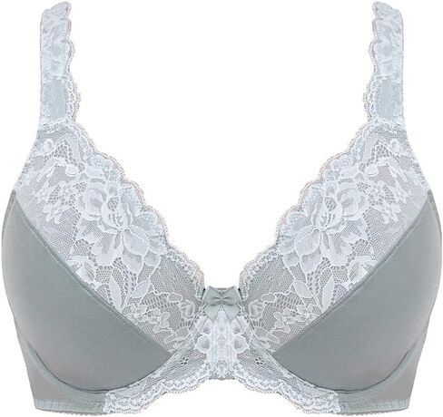 Women's Underwire Full Coverage Lace Bra Plus Size Non Padded Comfort Minimizer in Saudi Arabia