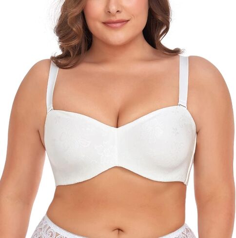 TELIMUSSTO Women's Unlined Strapless Bra Underwire Minimizer Plus Size Seamless Multiway Bra in Saudi Arabia