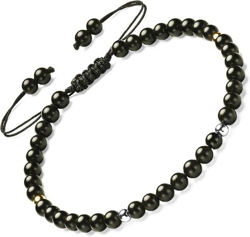 خلخال من الفضة الاسترليني/الذهب عيار 925،│4MM│9-12 بوصة، خلخال من الحجر الطبيعي، منسوج يدويًا، مقاس قابل للتعديل in Kuwait