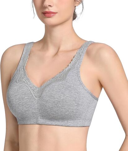 Lemorosy Women's Plus Size Non Padded Cotton Minimizer Wireless Everyday Comfort Bra in Kuwait
