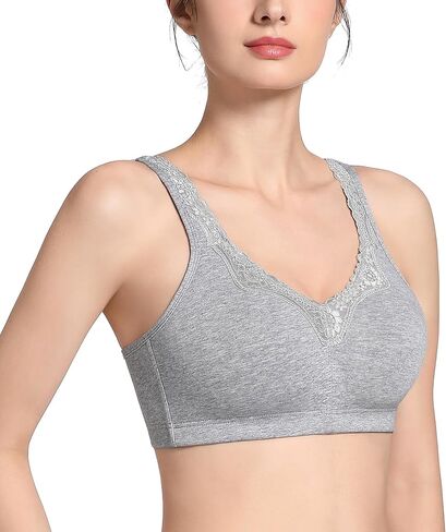 Lemorosy Women's Plus Size Non Padded Cotton Minimizer Wireless Everyday Comfort Bra in Kuwait