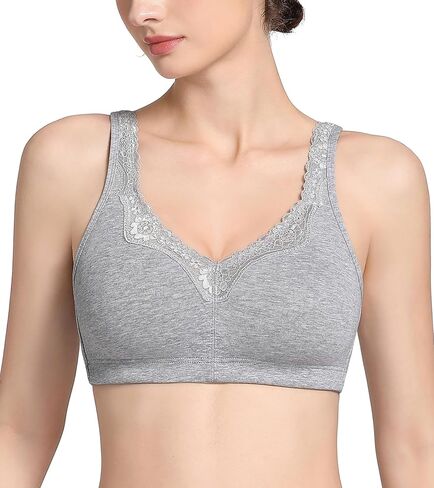 Lemorosy Women's Plus Size Non Padded Cotton Minimizer Wireless Everyday Comfort Bra in Kuwait