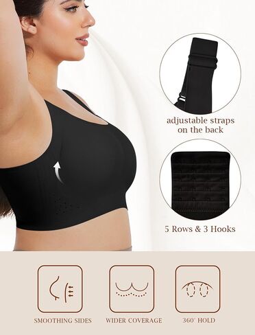 Womens Minimizer Bras for Women Full Coverage Wireless Plus Size Supportive Wide Strap Tshirt Seamless Bra Bralette in Saudi Arabia