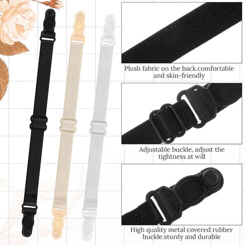 12 PCS Bra Strap Holders for Slipping Bra Holders for Straps Women's Elastic Strap Holder Adjustable Keep Straps in Place Keep from Slipping off Shoulders Non-slip Elastic for Women in Saudi Arabia