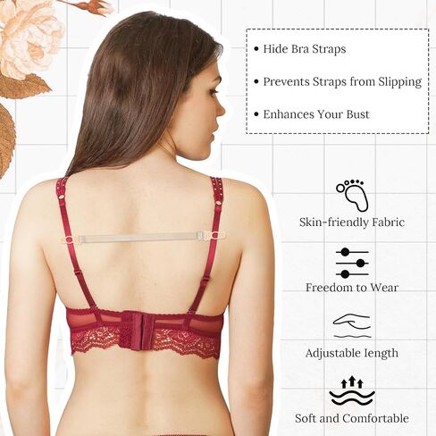 12 PCS Bra Strap Holders for Slipping Bra Holders for Straps Women's Elastic Strap Holder Adjustable Keep Straps in Place Keep from Slipping off Shoulders Non-slip Elastic for Women in Saudi Arabia