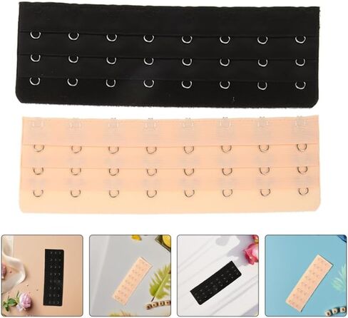 BESPORTBLE WOLING'S BRA Extensions 8 HOOK 3 صفوف ، تمديد حزام خلفي مرن (أسود ، بيج) in Saudi Arabia