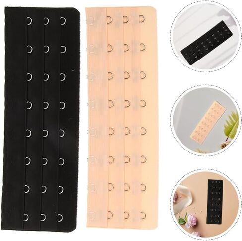 BESPORTBLE WOLING'S BRA Extensions 8 HOOK 3 صفوف ، تمديد حزام خلفي مرن (أسود ، بيج) in Saudi Arabia