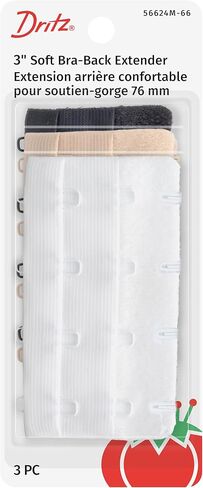 Dritz Prym 3" Soft Back Bra Extender, White, Beige, Black 3 Count in Saudi Arabia