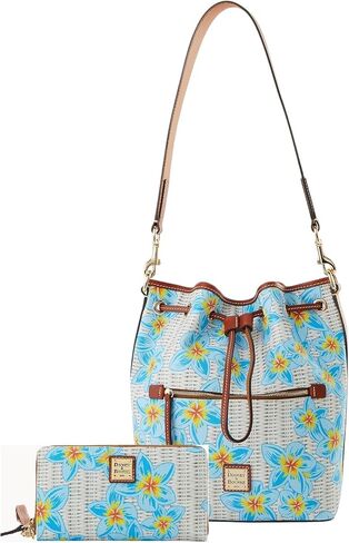 Dooney & Bourke Plumeria Drawstring Bucket Bag/Zip Around Wallet Bundle in Saudi Arabia