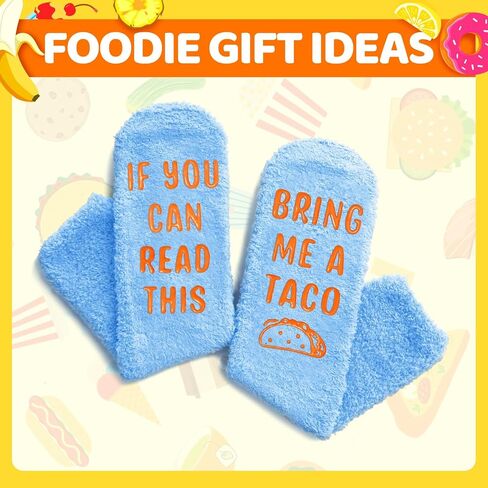 Kid's Socks Taco Socks Taco Gifts - Fun Funny Socks for Boys Girls 7-9 Years, Taco Lover Gifts in Saudi Arabia