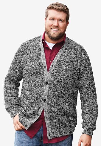 KingSize Men's Big & Tall Shaker Knit V-Neck Cardigan Sweater in Saudi Arabia