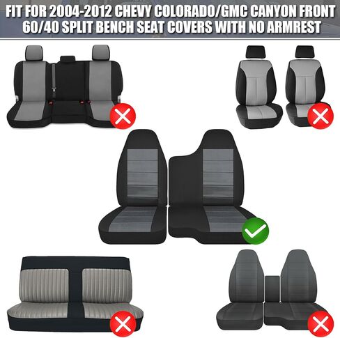 SAPUBK Custom-Fit Front Split Bench Seat Cover with Armrest/Console Replace for 2004-2012 Chevy Colorado/GMC Canyon Pickup (60/40) in Saudi Arabia