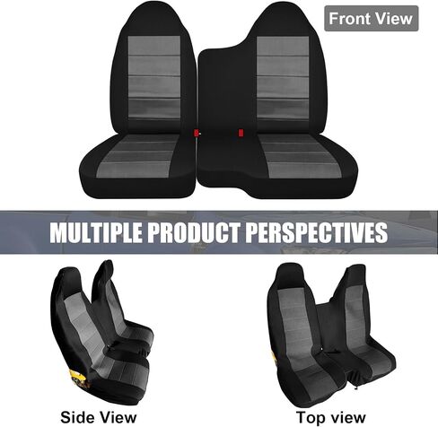SAPUBK Custom-Fit Front Split Bench Seat Cover with Armrest/Console Replace for 2004-2012 Chevy Colorado/GMC Canyon Pickup (60/40) in Saudi Arabia