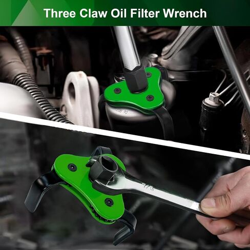 Universal Heavy Duty Oil Filter Wrench - Adjustable 3 Jaw Grip (2.5" to 4.5") for Car, Truck, SUV, Motorcycle, Carbon Steel Oil Filter Removal Tool in Saudi Arabia