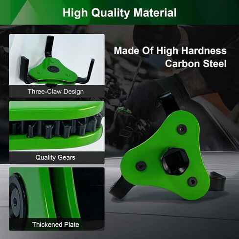 Universal Heavy Duty Oil Filter Wrench - Adjustable 3 Jaw Grip (2.5" to 4.5") for Car, Truck, SUV, Motorcycle, Carbon Steel Oil Filter Removal Tool in Saudi Arabia