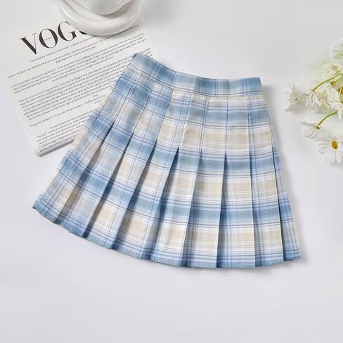 Skirts for Girls Pleated Skirt A-line Tennis Outfits High Waisted School Uniform Skirts with Shorts in Saudi Arabia