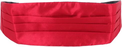 LUOZZY Men's Adjustable Formal Cummerbund in Wine Red Satin for Wedding Tuxedo Accessory in Saudi Arabia