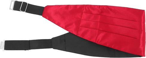 LUOZZY Men's Adjustable Formal Cummerbund in Wine Red Satin for Wedding Tuxedo Accessory in Saudi Arabia