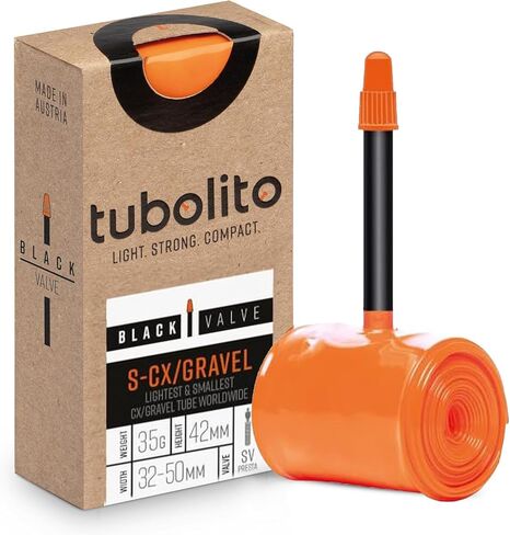 Tubolito S-Tubo CX/Gravel 700 x 30-47mm, 42mm Presta Valve,Orange in Kuwait