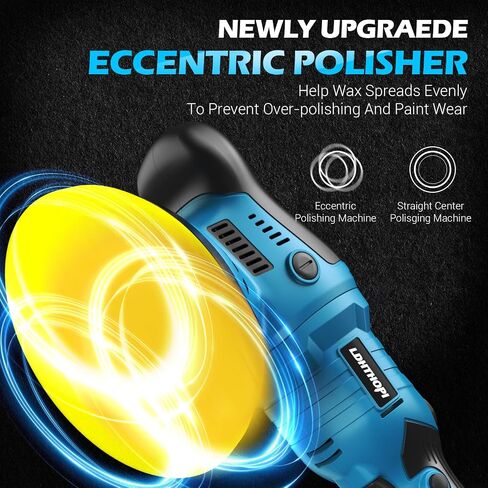 Cordless Buffer Polisher with 2×2000mAh Battery, 10000RPM 1600W High Power Car Polishing Kit with 6 Variable Speed, 23PCS Polishing Accessories for Car Polishing Waxing Detailing in Kuwait