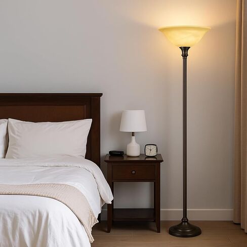 LIGHTACCENTS غطاء مصباح زجاجي كهرماني مرمري بديل لمصابيح الأرضية - ظلال مصابيح لمصابيح الأرضية ذات قاعدة متوسطة مقبس E26 - غطاء مصباح أرضي - مصباح أرضي بديل غطاء مصباح زجاجي (كهرماني) in Kuwait