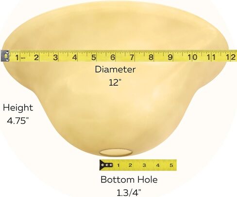 LIGHTACCENTS غطاء مصباح زجاجي كهرماني مرمري بديل لمصابيح الأرضية - ظلال مصابيح لمصابيح الأرضية ذات قاعدة متوسطة مقبس E26 - غطاء مصباح أرضي - مصباح أرضي بديل غطاء مصباح زجاجي (كهرماني) in Kuwait