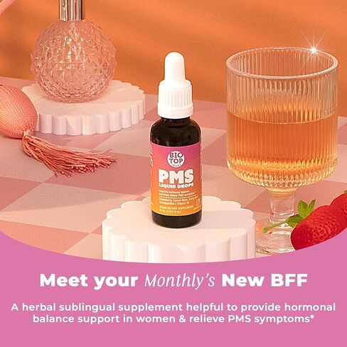 PMS هرمون الهرمونات التوازن بين القطرات السائلة ، تشنجات الحيض ، الانتفاخ ، وتخفيف المزاج مع chasterberry ، فيتامين B6 ، بلسم الليمون ، دونغ كاي ، آشواغاندا ، خالية من السكر ، 1 فلوريدا أوقية in Kuwait