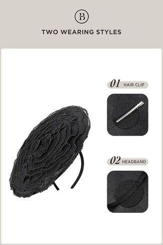 Coucoland Fascinators Hats for Women - Tea Party Cocktail Kentucky Fascinator Multilayer Flat Derby Hat مع Pearl for Party in Kuwait