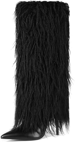 Fold Over Fur Boots for Women in Kuwait