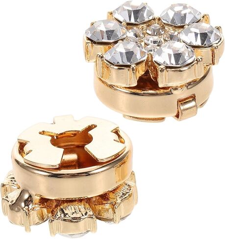 LIFKOME Set of 2 Rhinestone Cufflinks for Shirts Dress Shirt Studs Flower Design Sparkling Alloy Jewelry in Saudi Arabia