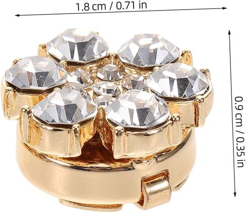 LIFKOME Set of 2 Rhinestone Cufflinks for Shirts Dress Shirt Studs Flower Design Sparkling Alloy Jewelry in Saudi Arabia