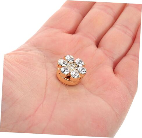 LIFKOME Set of 2 Rhinestone Cufflinks for Shirts Dress Shirt Studs Flower Design Sparkling Alloy Jewelry in Saudi Arabia