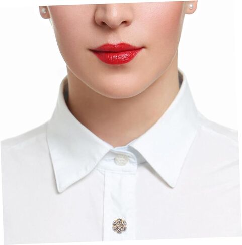 LIFKOME Set of 2 Rhinestone Cufflinks for Shirts Dress Shirt Studs Flower Design Sparkling Alloy Jewelry in Saudi Arabia