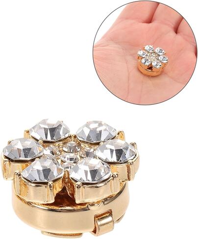 LIFKOME Set of 2 Rhinestone Cufflinks for Shirts Dress Shirt Studs Flower Design Sparkling Alloy Jewelry in Saudi Arabia