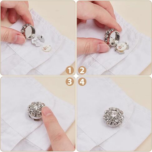 WADORN 2 أنماط أغطية زر RHINESTONE ، الزهرة النحاسية CUFFLINKS CUFFLINKS RHINESTONE CUFFLINKS الزفاف قمصان جينز جولة الأزرار in Saudi Arabia