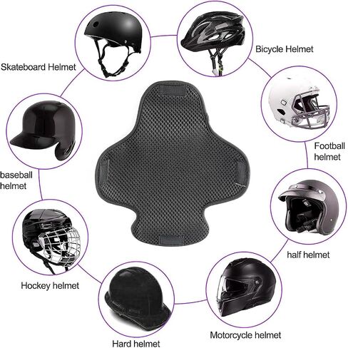 Shkalacar Motorcycle Universal Helmet Padding Set, Helmet Liner Pad with Hook and Loop Reusable & Washable Lining Pad for Hard Hat, Bicycle Helmet Sweat Absorbent Cooling Helmet Pad Riding Accessory in Kuwait