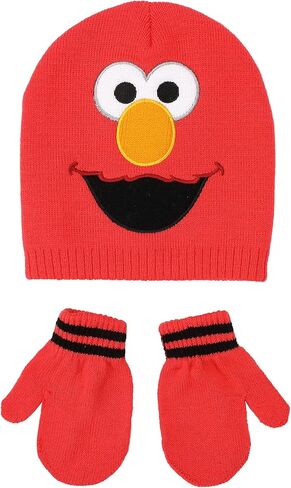 Sesame Street Elmo Face 2-Piece Toddler Beanie & Magic Mittens Set in Saudi Arabia