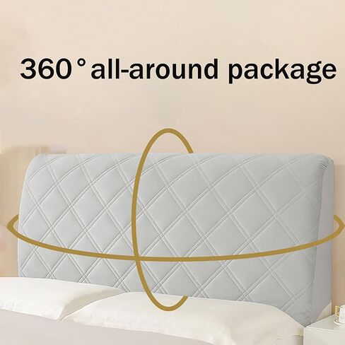 Velvet Headboard Cover,headboard Cover Padded Thicken, 360° Full WrapDustproof Protector Cover,Soft and WashableBed Headboard Slipcover for Queen King Full Twin Cal King(White,47.2in) in Saudi Arabia