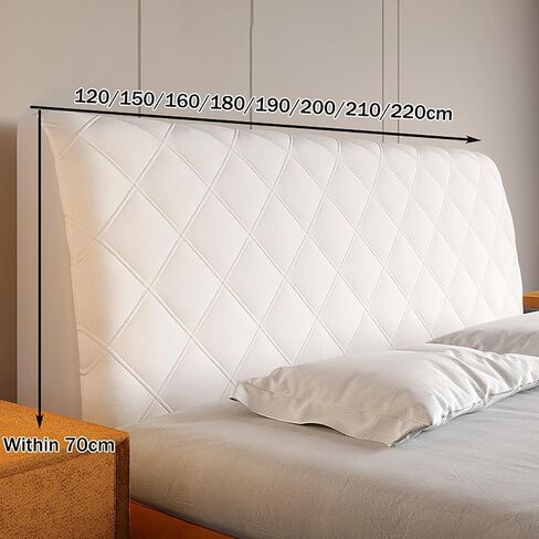 Velvet Headboard Cover,headboard Cover Padded Thicken, 360° Full WrapDustproof Protector Cover,Soft and WashableBed Headboard Slipcover for Queen King Full Twin Cal King(White,47.2in) in Saudi Arabia