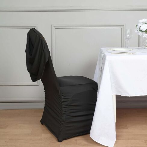 Efavormart 10 PCS White Chair Covers Spandex Stretch Banquet Chair Covers for Party Dining Wedding W/Ruched Swag Back W/Foot Pockets Washable Slipcovers for Outdoor Events in Saudi Arabia