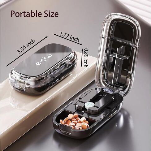 Pill Cutter Splitter for Small and Tiny Pills - Adjustable Pill Splitter with Centering Device for Cutting Multiple Pills, Accurate Alignment and Easy to Use (Beige) in Saudi Arabia