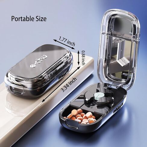 Pill Cutter Splitter for Small and Tiny Pills - Adjustable Pill Splitter with Centering Device for Cutting Multiple Pills, Accurate Alignment and Easy to Use (Beige) in Saudi Arabia
