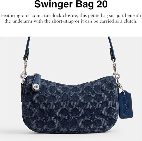 Coach Swinger Bag 20 in Signature Denim, LH/Deep Blue Multi in Saudi Arabia