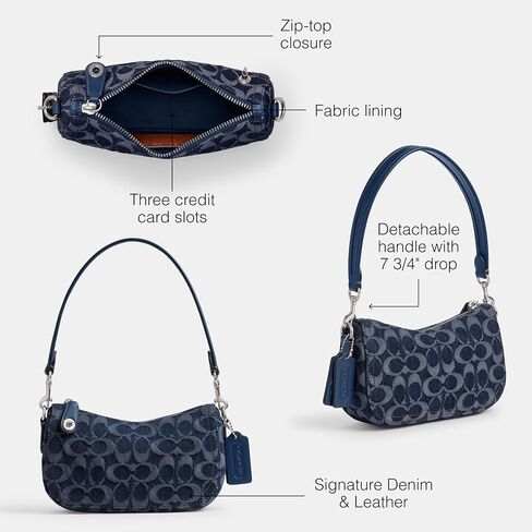 Coach Swinger Bag 20 in Signature Denim, LH/Deep Blue Multi in Saudi Arabia