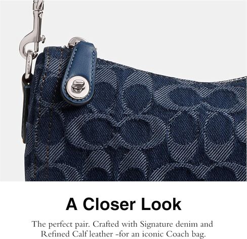 Coach Swinger Bag 20 in Signature Denim, LH/Deep Blue Multi in Saudi Arabia