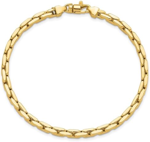 14K Yellow Gold 4.5mm Fancy Link Bracelet for Mens 8.5"", AFJ-QG-GB283-8.25-MG in Saudi Arabia