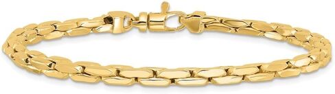 14K Yellow Gold 4.5mm Fancy Link Bracelet for Mens 8.5"", AFJ-QG-GB283-8.25-MG in Saudi Arabia