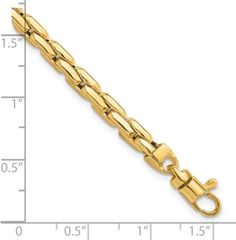 14K Yellow Gold 4.5mm Fancy Link Bracelet for Mens 8.5"", AFJ-QG-GB283-8.25-MG in Saudi Arabia