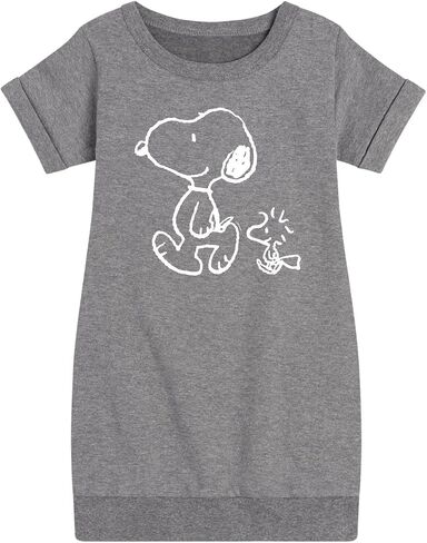 HYBRID APPAREL - Peanuts - I'll Follow You - Snoopy & Woodstock - Toddler & Youth Girls Fleece Dress in Saudi Arabia