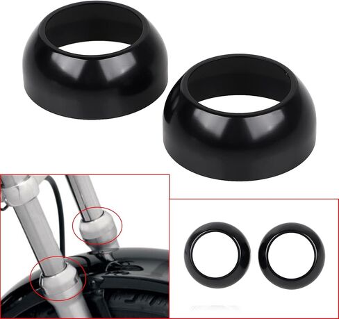 2 Pcs Chrome Motorcycle 39mm Fork Boot Cap Covers for Harley Sportster XL XLH 883 1200 Super Glide FXR Dyna Low Rider FXDL in Saudi Arabia